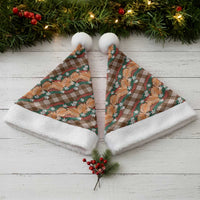 Polynesian Monstera Tiare Floral Christmas Santa Hat Chocolate Brown Tropical Plaid LT01 - Polynesian Pride