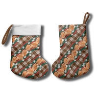Polynesian Monstera Tiare Floral Christmas Stocking Chocolate Brown Tropical Plaid LT01 - Polynesian Pride