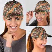 Polynesian Monstera Tiare Floral Classic Cap Chocolate Brown Tropical Plaid LT01 - Polynesian Pride