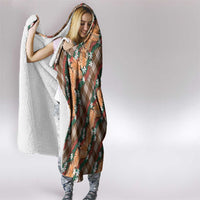 Polynesian Monstera Tiare Floral Hooded Blanket Chocolate Brown Tropical Plaid LT01 - Polynesian Pride