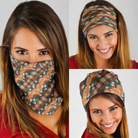 Polynesian Monstera Tiare Floral Neck Gaiter Chocolate Brown Tropical Plaid LT01 - Polynesian Pride
