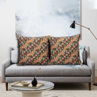 Polynesian Monstera Tiare Floral Pillow Cover Chocolate Brown Tropical Plaid LT01 - Polynesian Pride