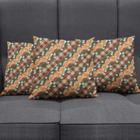 Polynesian Monstera Tiare Floral Pillow Cover Chocolate Brown Tropical Plaid LT01 - Polynesian Pride
