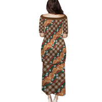 Polynesian Monstera Tiare Floral Puletasi Chocolate Brown Tropical Plaid LT01 - Polynesian Pride