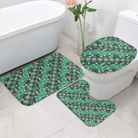 Polynesian Monstera Tiare Floral Bathroom Set Forest Green Tropical Plaid LT01 - Polynesian Pride