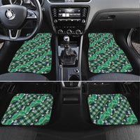 Polynesian Monstera Tiare Floral Car Mats Forest Green Tropical Plaid LT01 Set 4pcs Green - Polynesian Pride