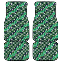 Polynesian Monstera Tiare Floral Car Mats Forest Green Tropical Plaid LT01 - Polynesian Pride