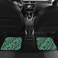 Polynesian Monstera Tiare Floral Car Mats Forest Green Tropical Plaid LT01 Set 2pcs - Back Green - Polynesian Pride