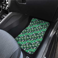 Polynesian Monstera Tiare Floral Car Mats Forest Green Tropical Plaid LT01 - Polynesian Pride