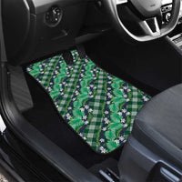 Polynesian Monstera Tiare Floral Car Mats Forest Green Tropical Plaid LT01 - Polynesian Pride
