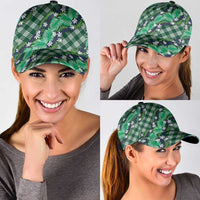 Polynesian Monstera Tiare Floral Classic Cap Forest Green Tropical Plaid LT01 - Polynesian Pride
