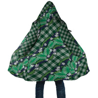 Polynesian Monstera Tiare Floral Cloak Forest Green Tropical Plaid LT01 Unisex Green - Polynesian Pride