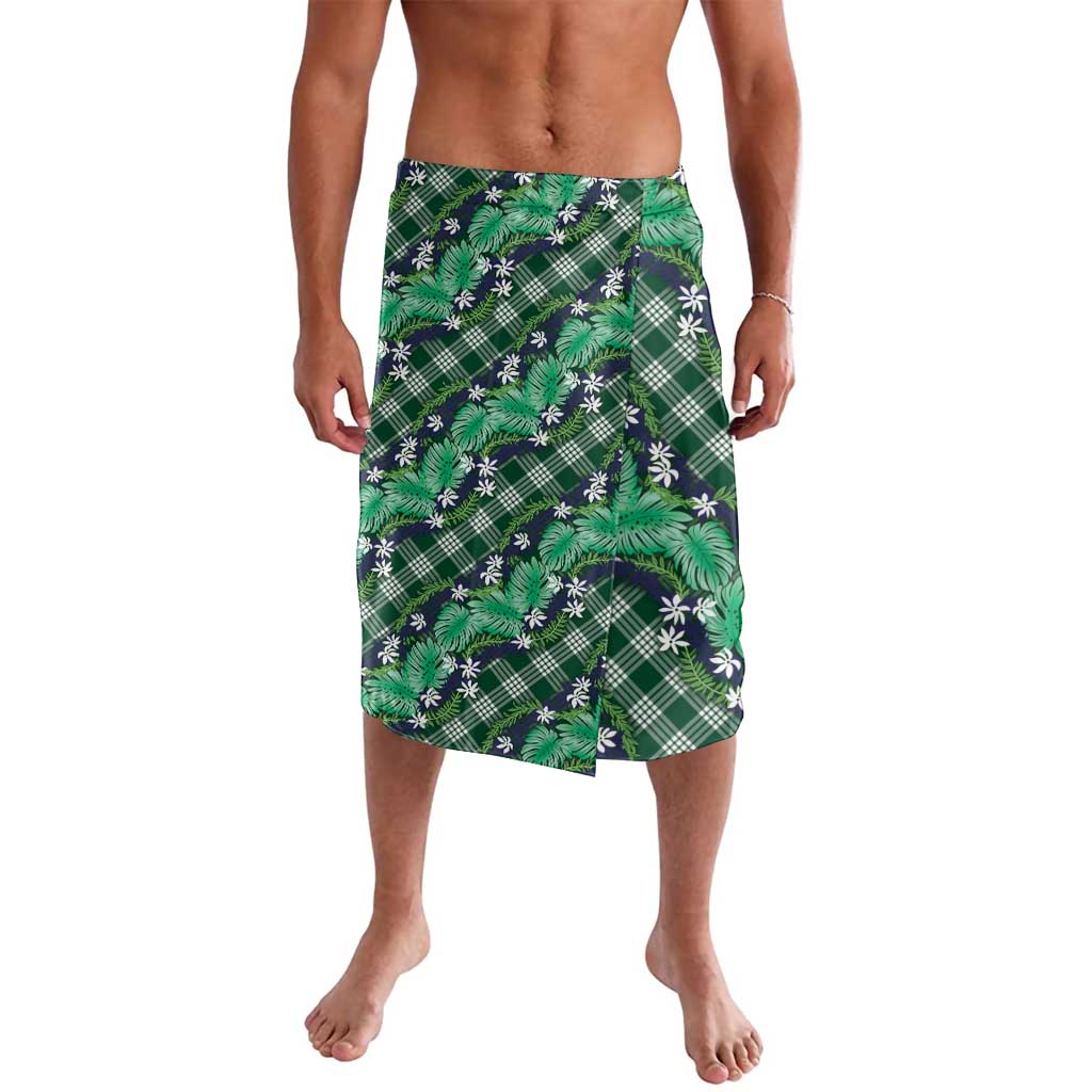 Polynesian Monstera Tiare Floral Lavalava Forest Green Tropical Plaid LT01 Green - Polynesian Pride