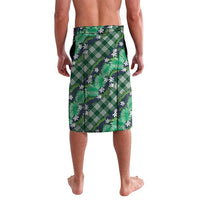 Polynesian Monstera Tiare Floral Lavalava Forest Green Tropical Plaid LT01 - Polynesian Pride