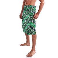 Polynesian Monstera Tiare Floral Lavalava Forest Green Tropical Plaid LT01 - Polynesian Pride
