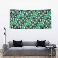 Polynesian Monstera Tiare Floral Tapestry Forest Green Tropical Plaid LT01 - Polynesian Pride