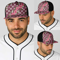 Polynesian Monstera Tiare Floral Baseball Net Cap Fuchsia Tropical Plaid LT01 - Polynesian Pride