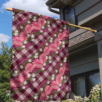 Polynesian Monstera Tiare Floral Garden Flag Fuchsia Tropical Plaid LT01 - Polynesian Pride