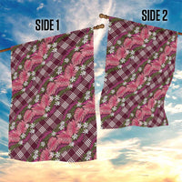Polynesian Monstera Tiare Floral Garden Flag Fuchsia Tropical Plaid LT01 - Polynesian Pride