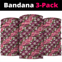 Polynesian Monstera Tiare Floral Neck Gaiter Fuchsia Tropical Plaid LT01 package One Size: 25*50cm Pink - Polynesian Pride