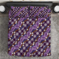 Polynesian Monstera Tiare Floral Bedding Set Lavender Tropical Plaid LT01 Purple - Polynesian Pride