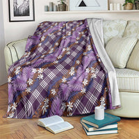 Polynesian Monstera Tiare Floral Blanket Lavender Tropical Plaid LT01 Purple - Polynesian Pride