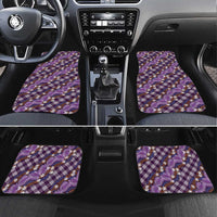 Polynesian Monstera Tiare Floral Car Mats Lavender Tropical Plaid LT01 Set 4pcs Purple - Polynesian Pride