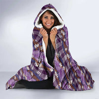 Polynesian Monstera Tiare Floral Hooded Blanket Lavender Tropical Plaid LT01 - Polynesian Pride