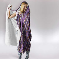 Polynesian Monstera Tiare Floral Hooded Blanket Lavender Tropical Plaid LT01 - Polynesian Pride