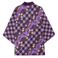 Polynesian Monstera Tiare Floral Kimono Lavender Tropical Plaid LT01 - Polynesian Pride