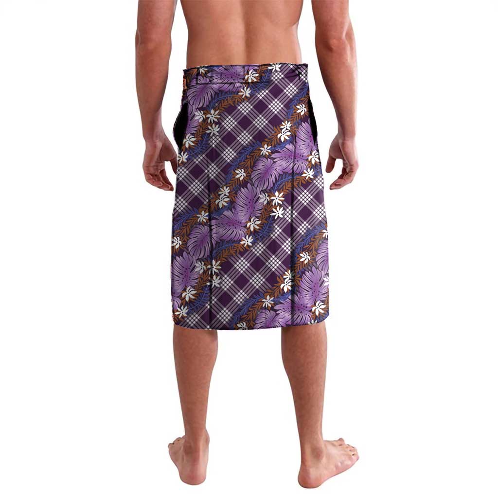 Polynesian Monstera Tiare Floral Lavalava Lavender Tropical Plaid LT01 - Polynesian Pride