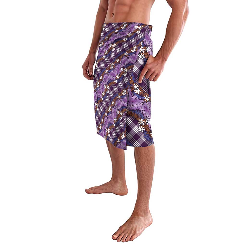 Polynesian Monstera Tiare Floral Lavalava Lavender Tropical Plaid LT01 - Polynesian Pride