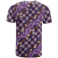 Polynesian Monstera Tiare Floral T Shirt Lavender Tropical Plaid LT01 - Polynesian Pride