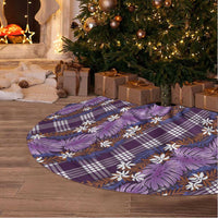 Polynesian Monstera Tiare Floral Tree Skirt Lavender Tropical Plaid LT01 - Polynesian Pride