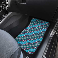 Polynesian Monstera Tiare Floral Car Mats Dark Teal Tropical Plaid LT01 - Polynesian Pride