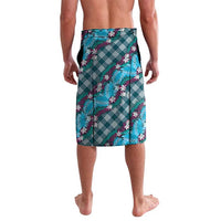 Polynesian Monstera Tiare Floral Lavalava Dark Teal Tropical Plaid LT01 - Polynesian Pride