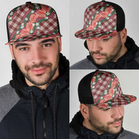 Polynesian Monstera Tiare Floral Mesh Trucker Cap Burgundy Tropical Plaid LT01 - Polynesian Pride
