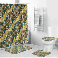 Polynesian Monstera Tiare Floral Bathroom Set Yellow Tropical Plaid LT01 Bathroom Set (4 pcs) Yellow - Polynesian Pride
