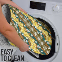 Polynesian Monstera Tiare Floral Bathroom Set Yellow Tropical Plaid LT01 - Polynesian Pride
