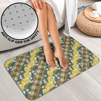 Polynesian Monstera Tiare Floral Bathroom Set Yellow Tropical Plaid LT01 - Polynesian Pride