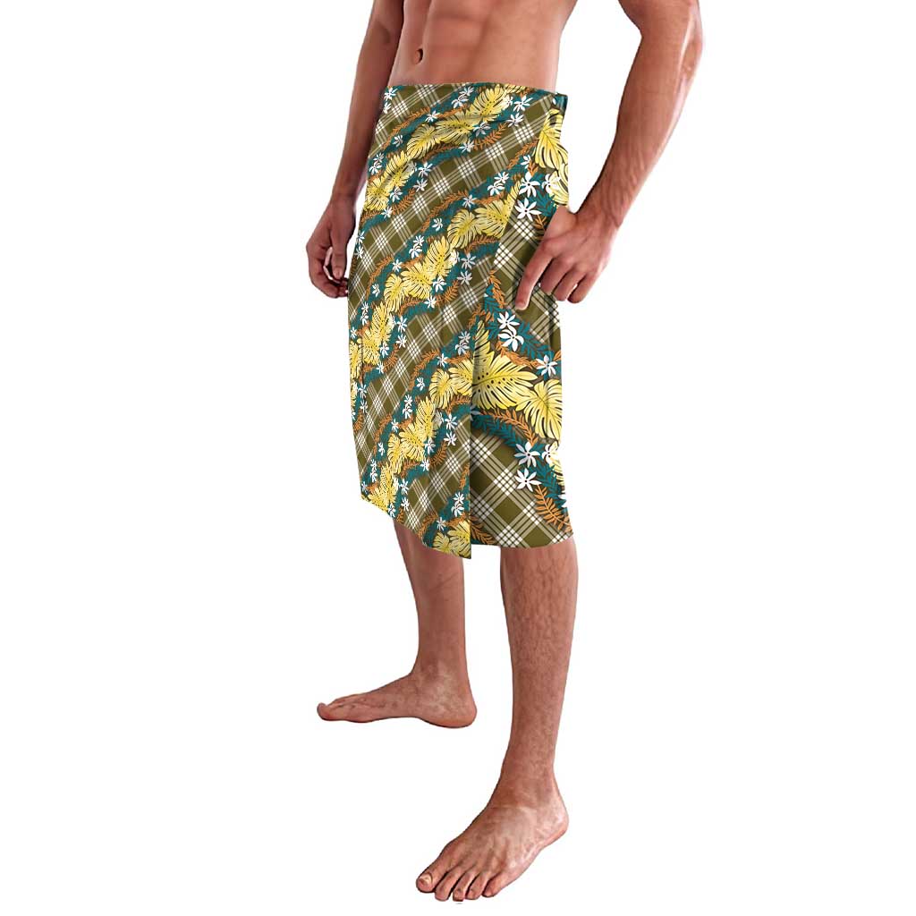 Polynesian Monstera Tiare Floral Lavalava Yellow Tropical Plaid LT01 - Polynesian Pride