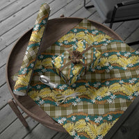 Polynesian Monstera Tiare Floral Wrapping Paper Yellow Tropical Plaid LT01 - Polynesian Pride