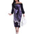 Polynesian Women Day 2024 Family Matching Off Shoulder Long Sleeve Dress and Hawaiian Shirt Hibiscus Girl Tribal LT01 Mom's Dress Purple - Polynesian Pride