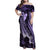 Polynesian Women Day 2024 Family Matching Off Shoulder Maxi Dress and Hawaiian Shirt Hibiscus Girl Tribal LT01 Mom's Dress Purple - Polynesian Pride