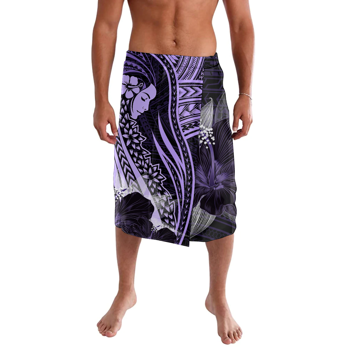 Polynesian Women Day 2024 Lavalava Hibiscus Girl Tribal LT01 Purple - Polynesian Pride