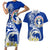 Northern Mariana Islands Commonwealth Day 2024 Couples Matching Short Sleeve Bodycon Dress and Hawaiian Shirt Dolphin With Plumeria Flower LT01 Blue - Polynesian Pride