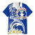 Northern Mariana Islands Commonwealth Day 2024 Family Matching Mermaid Dress and Hawaiian Shirt Dolphin With Plumeria Flower LT01 Dad's Shirt - Short Sleeve Blue - Polynesian Pride