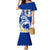 Northern Mariana Islands Commonwealth Day 2024 Family Matching Mermaid Dress and Hawaiian Shirt Dolphin With Plumeria Flower LT01 Mom's Dress Blue - Polynesian Pride