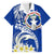 Northern Mariana Islands Commonwealth Day 2024 Family Matching Off Shoulder Maxi Dress and Hawaiian Shirt Dolphin With Plumeria Flower LT01 Dad's Shirt - Short Sleeve Blue - Polynesian Pride