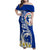 Northern Mariana Islands Commonwealth Day 2024 Family Matching Off Shoulder Maxi Dress and Hawaiian Shirt Dolphin With Plumeria Flower LT01 Mom's Dress Blue - Polynesian Pride